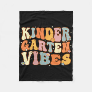 1st Day Of School Kindergarten Vibes Student Teach Fleece Blanket