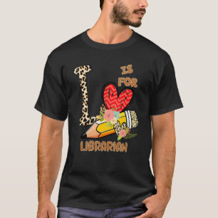 1st Day Of School Librarian Leopard Flowers Teache T-Shirt