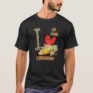 1st Day Of School Librarian Leopard Flowers Teache T-Shirt