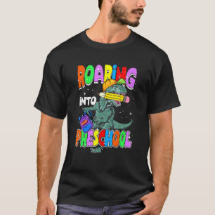 1st Day Of School Roaring Into Preschool School Di T-Shirt