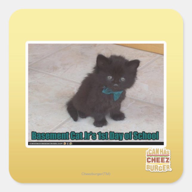 1st Day of School Square Sticker (Front)