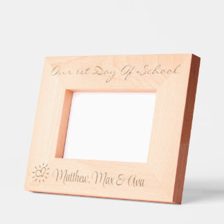 1st Day Of School, Triplets, Twins, Photo, 6x4",  Etched Frames