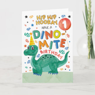 1st Dinosaur Birthday Card | Printable Dinosaur