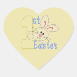 1st Easter Heart Sticker