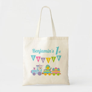 1st Easter Rabbit Blue Tote Bag