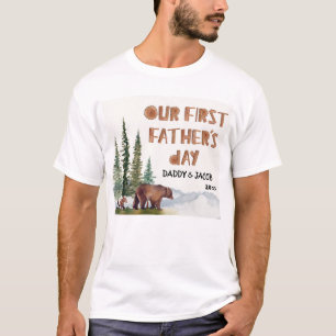 1st Father's Day Bear Personalised Woodland T-Shirt