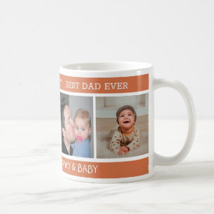 1st Father's Day Best Dad Ever 4 Photo Terracotta Coffee Mug