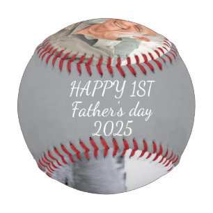 1st Father's Day Custom Photo Create Your Own Baseball