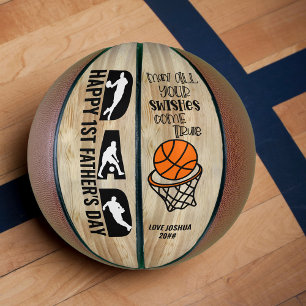1st Fathers Day Dad Swishes Come True Personalised Basketball