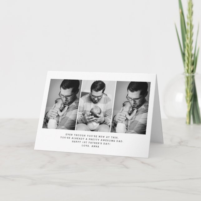 1st Father's Day Folded Greeting Card (Front)