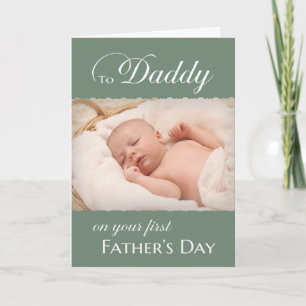 1st Father's Day for Daddy - simple add photo Card