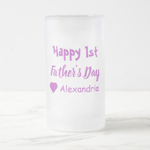 1st Father's Day Frosted Glass Beer Mug