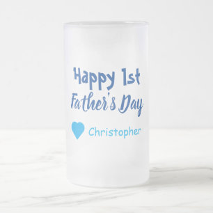 1st Father's Day Frosted Glass Beer Mug