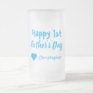 1st Father's Day Frosted Glass Beer Mug