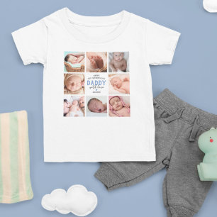 1st Father's Day Photo Collage Baby T-Shirt