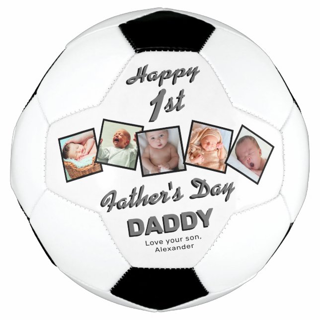 1st Father's Day Photo Soccer Ball (Front)
