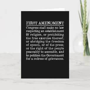 1st First Amendment U.S. Constitution Free Speech Card