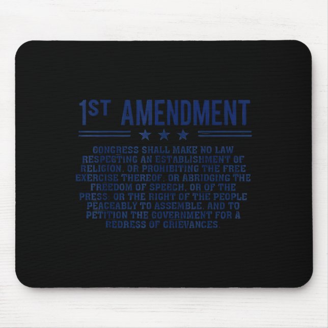 1st First Amendment U.s. Constitution Patriot  Mouse Mat (Front)
