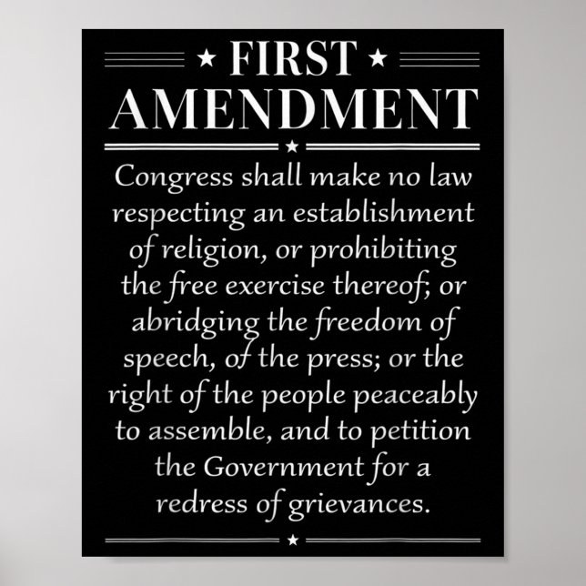1st First Amendment U.s. Constitution Patriot  Poster (Front)