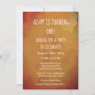 1st First Birthday Custom Golden Terracotta 2024 Invitation