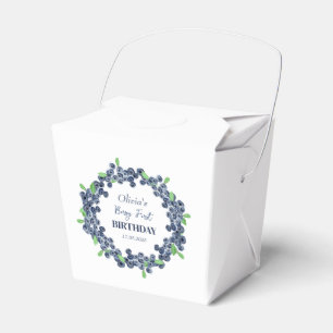1st First Birthday Party Blueberry Baby Girl Favour Box