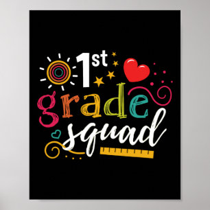 1st First Grade Squad Student Teacher Gift Back To Poster