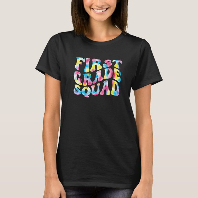 1st First Grade Squad Teacher Back To School Retro T-Shirt (Front)