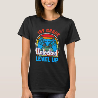 1st First Grade Unlocked Level Up Game Back To Sch T-Shirt