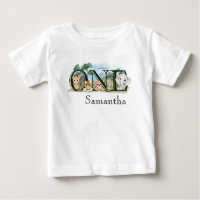 1st First One Birthday Jungle Safari Animals 