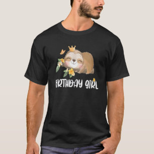 1st First Sloth Birthday Family Sloth Birthday Gir T-Shirt