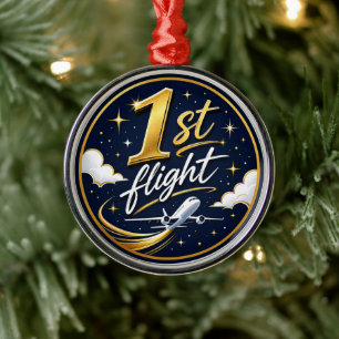 1st flight aeroplane metal tree decoration
