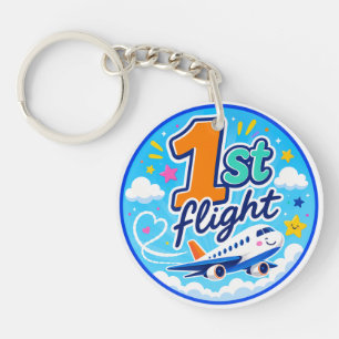 1st flight colourful aeroplane souvenir key ring