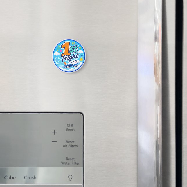 1st flight colourful aeroplane souvenir magnet (In Situ (Fridge))