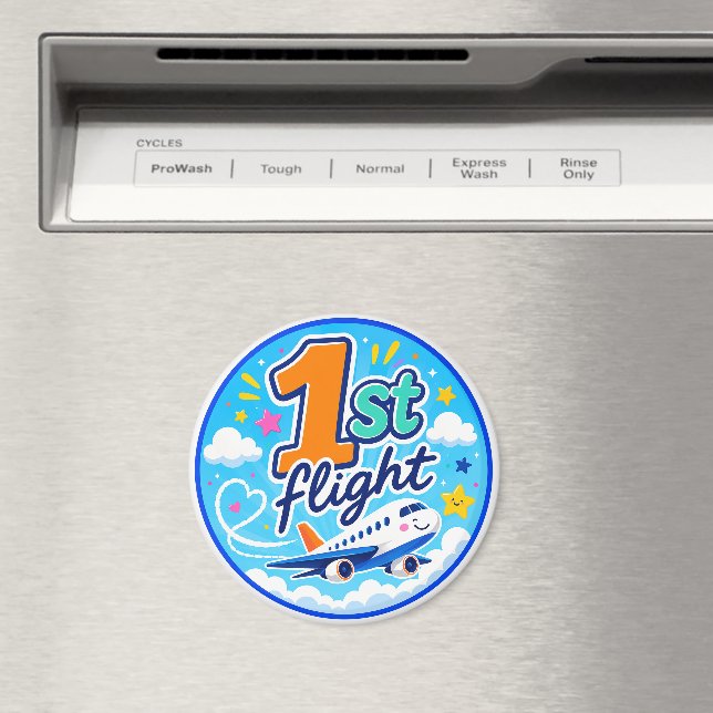 1st flight colourful aeroplane souvenir magnet (In Situ (Dishwasher))