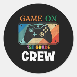 1st Gamer First Day Back To School 2024 Boy Teache Classic Round Sticker