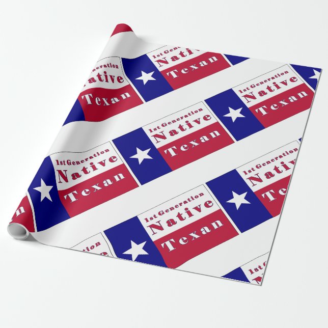 1st Generation Native Texan Flag Wrapping Paper (Unrolled)