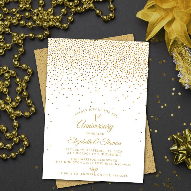 1st Gold Wedding Anniversary Invitation (Creator Uploaded)