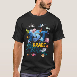 1st Grade Aquarium First Day of School Teacher & 1 T-Shirt