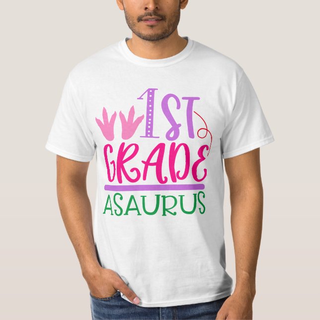 1st Grade asarus  white Men's Value T-Shirt (Front)