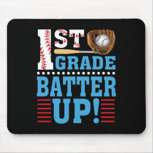 1st Grade Back To School 1st Grade Batter Up Baseb Mouse Mat