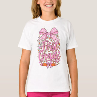 1st Grade Bow Back To School T-Shirt