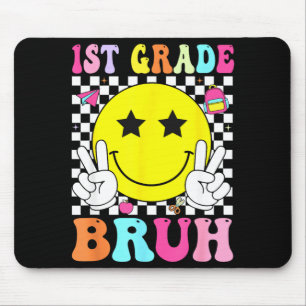 1st grade bruh retro smile face back to school mouse mat