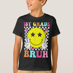 1st grade bruh retro smile face back to school T-Shirt