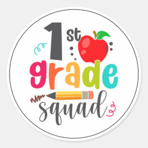 1st grade class school colourful stickers