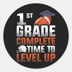 1st Grade Complete Time To Level Up Football Last Classic Round Sticker