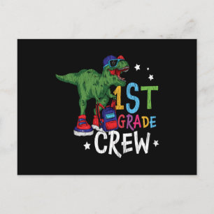1st Grade Crew Dinosaur Back to School Kids Gift   Postcard