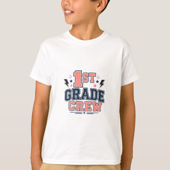 1st Grade Crew Retro Student T-Shirt (Front)