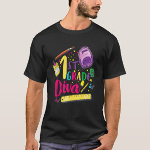 1st Grade Diva First Day Of School Girl Clothes T-Shirt