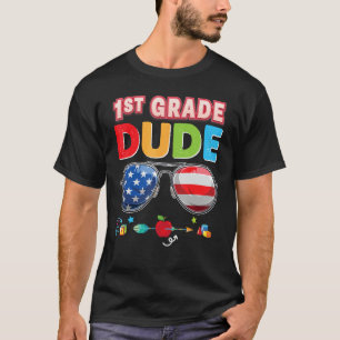 1st Grade Dude Back To School First Student Kid Su T-Shirt