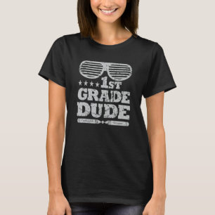 1st Grade Dude Cool Sunglasses Vintage Back To Sch T-Shirt